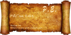 Pósa Edit névjegykártya